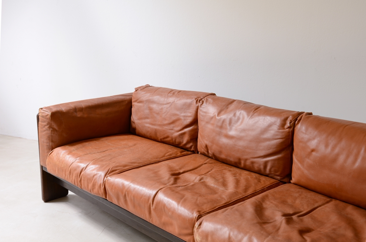 Tobia Scarpa  Bastiano sofa, original leather upholstery Gavina manufacture, circa 1970.