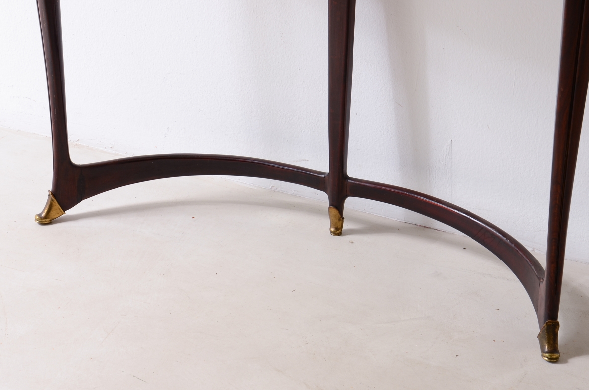 Carlo Enrico Rava (1903-1986) console in legno con piano in marmo 1950ca. Carlo Enrico Rava (1903-1986) console in legno con piano in marmo 1950ca.
