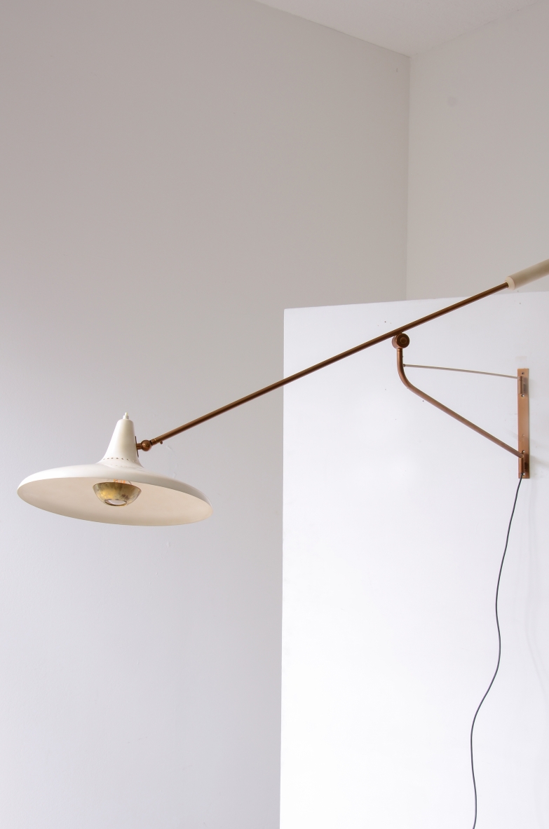 Stilnovo brass lamp with adjustable stem