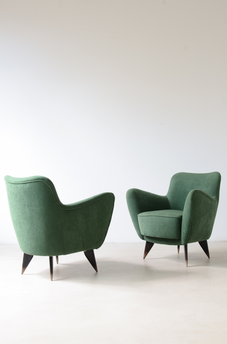 original italian design vintage armchairs 1940's