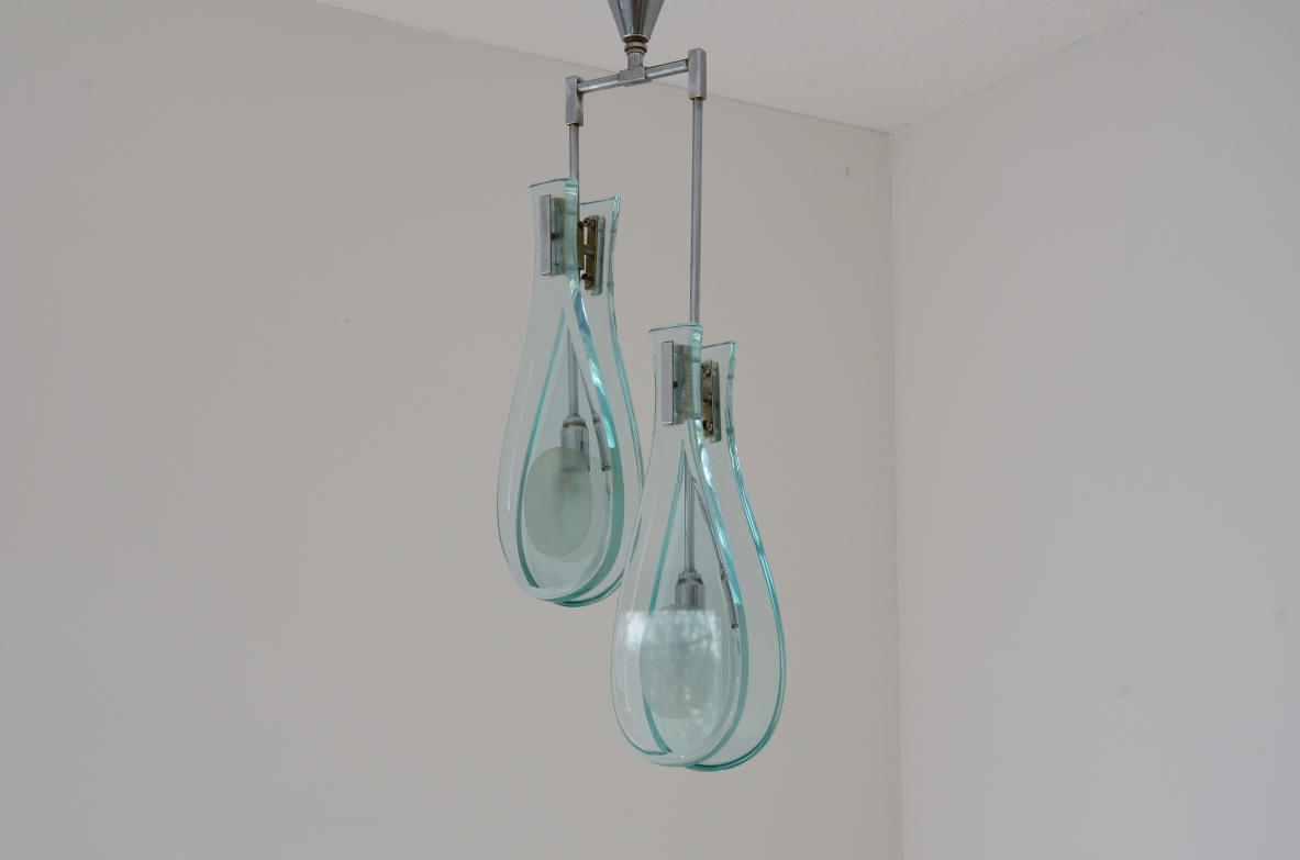 Max Ingrand Lampada a sospensione a, modello 2259/2 Fontana Arte, Italia, ca. 1960.