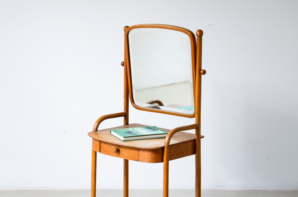 Jacob & Josef Kohn, Elegant bentwood vanity. Vienna, ca. 1910.