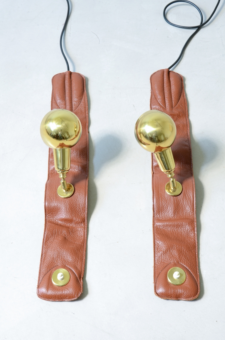 armrest lamp, reading lamp vintage leather