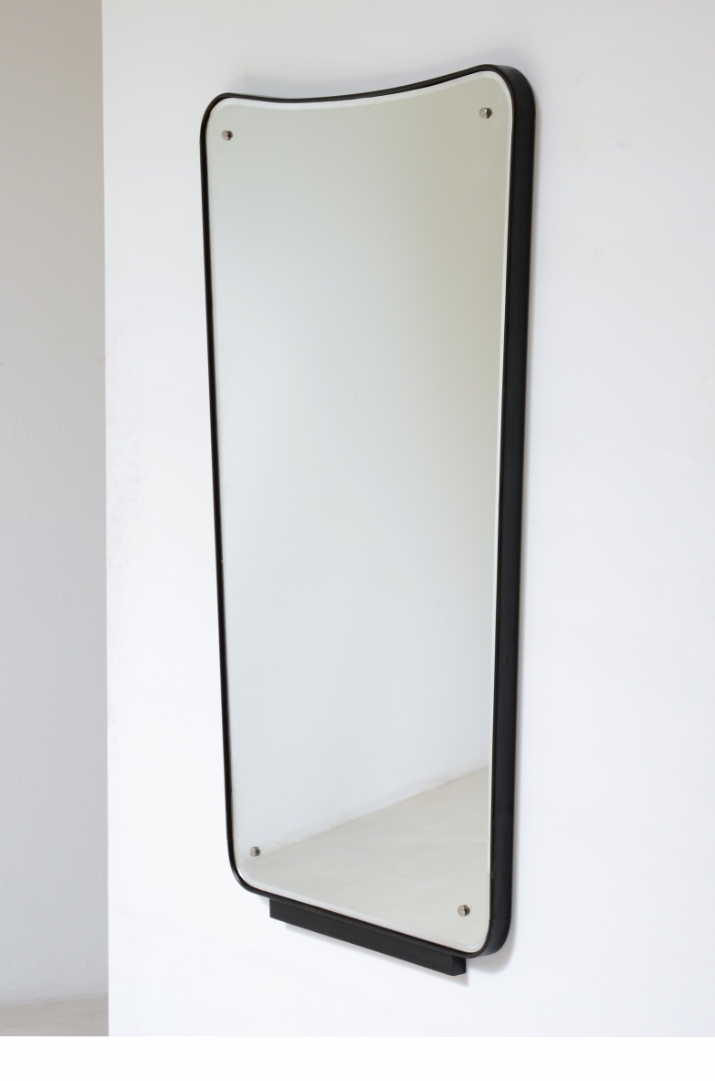 50's vintage wood frame mirror