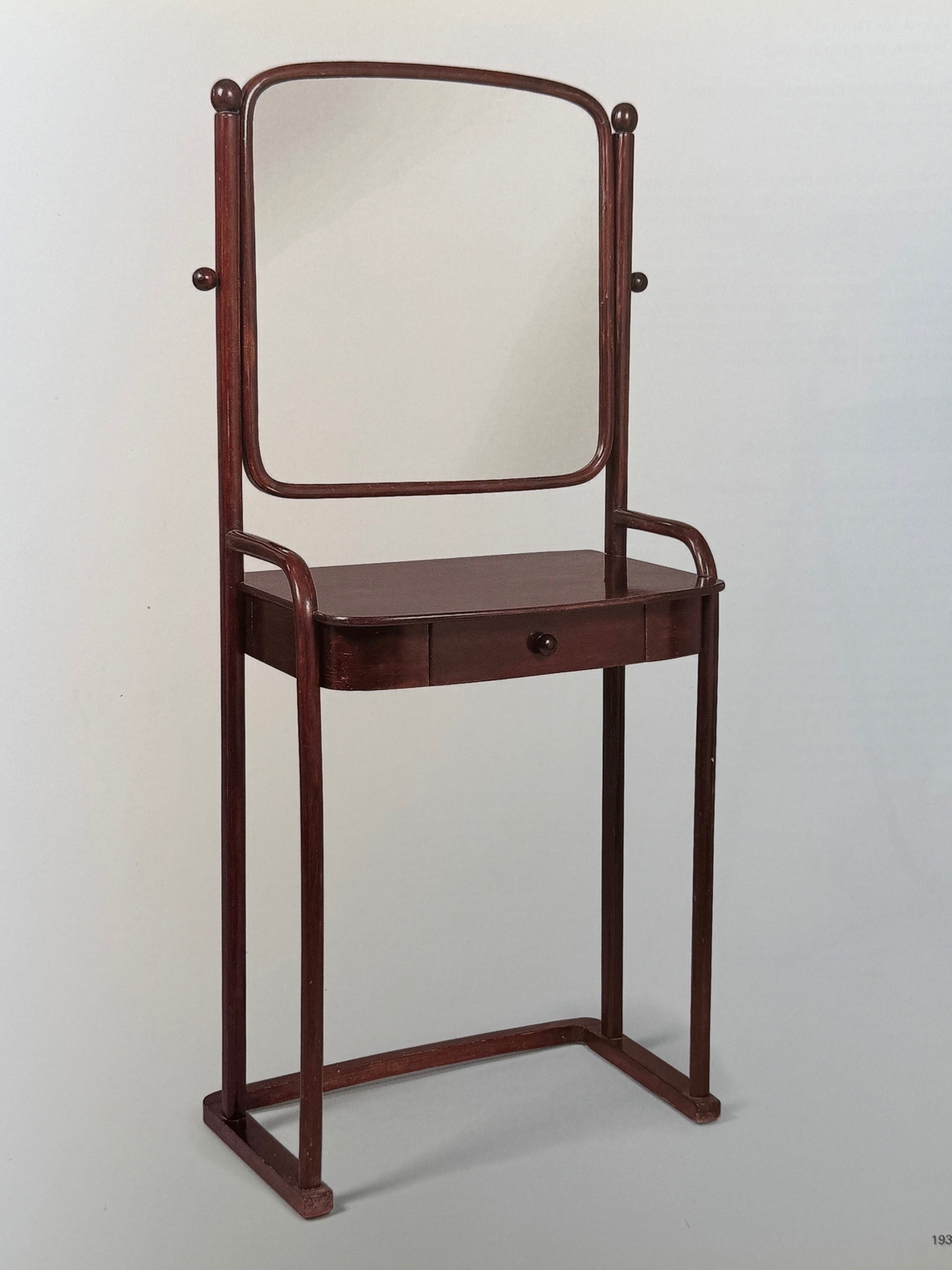 Jacob & Josef Kohn, Elegant bentwood vanity. Vienna, ca. 1910.