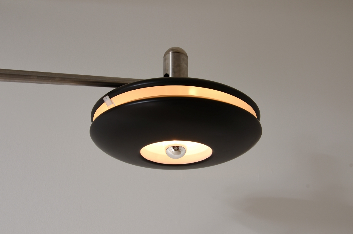 Selenova 1972  large floor lamp in steel and lacquered metal with a swing arm