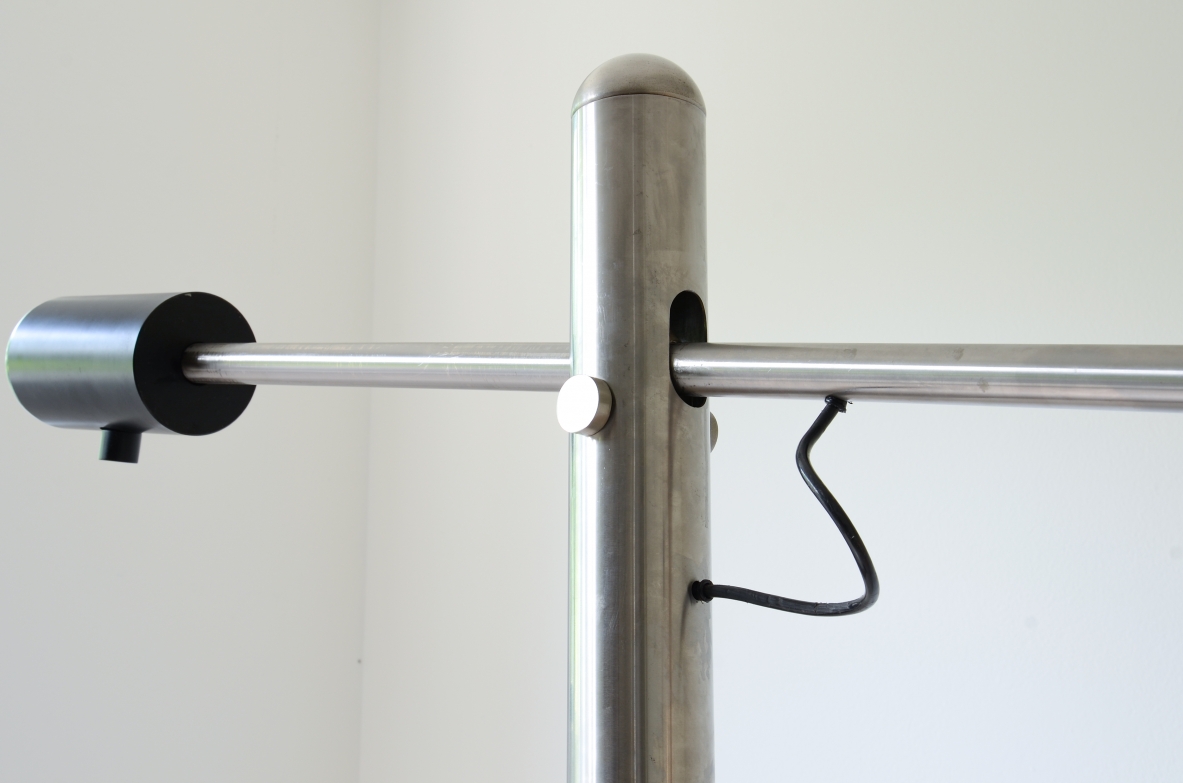 Selenova 1972  large floor lamp in steel and lacquered metal with a swing arm