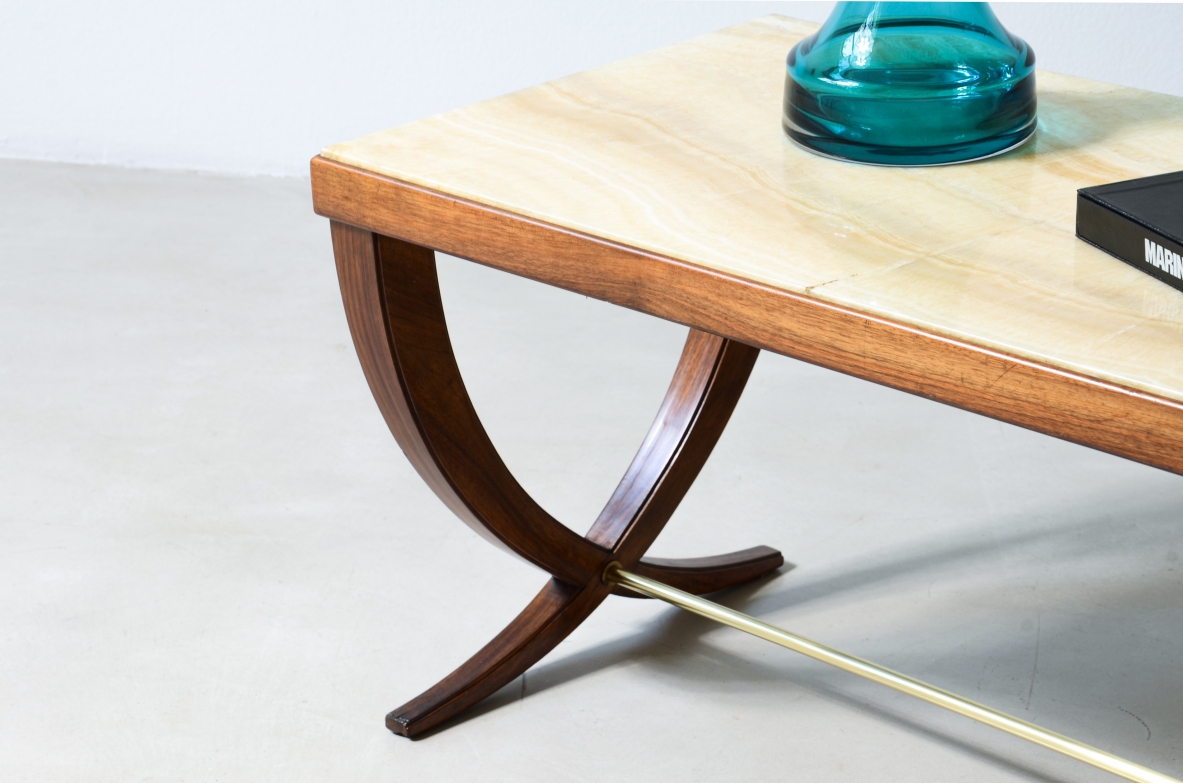 Paolo Buffa  Coffee table with crossbow shaped legs, Serafino Arrighi Manufactory, 1950.