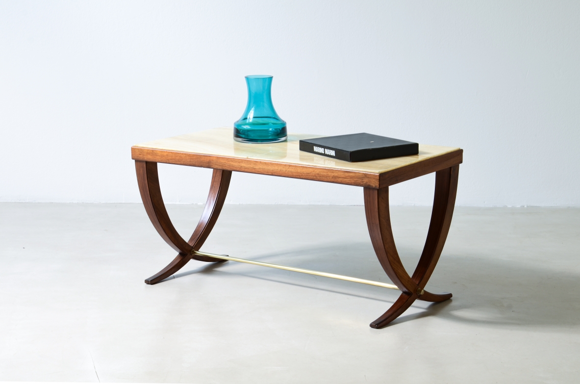 Paolo Buffa  Coffee table with crossbow shaped legs, Serafino Arrighi Manufactory, 1950.