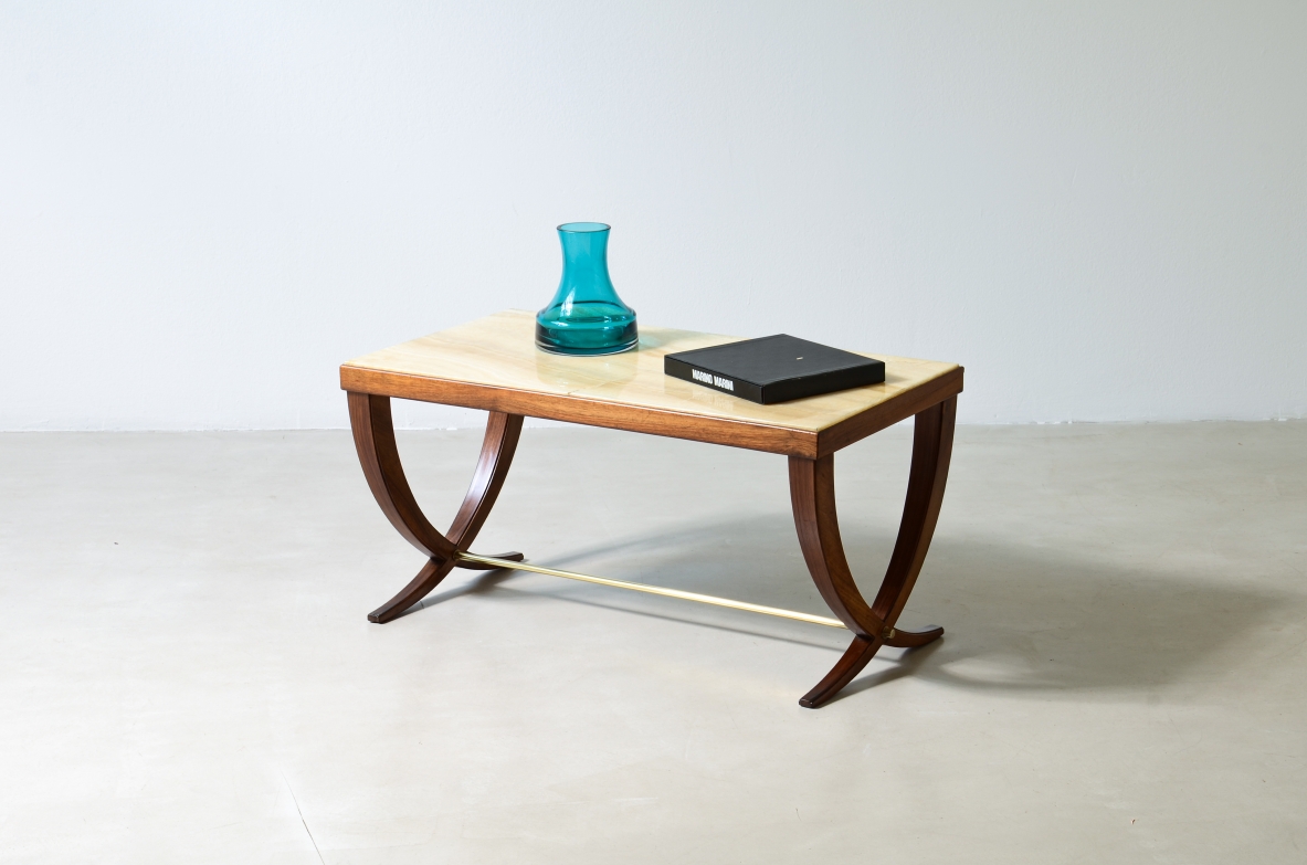 Paolo Buffa  Coffee table with crossbow shaped legs, Serafino Arrighi Manufactory, 1950.