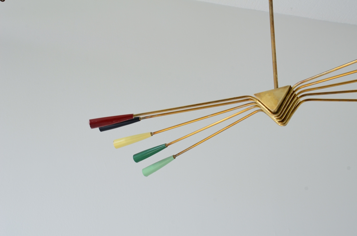Oscar Torlasco  Large 10-light chandelier, Manufactured by Lumi Milano, ca.1950.