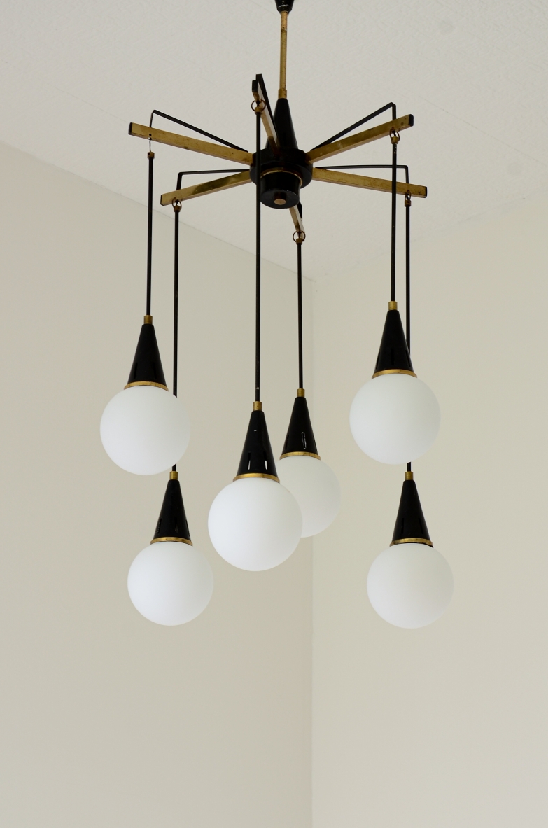 lampadario stilnovo vintage