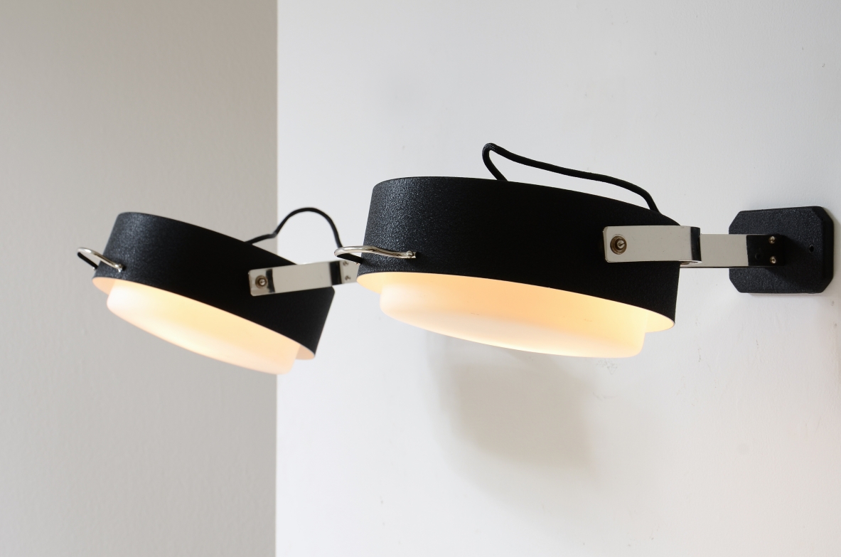 GCME Illuminazione  Set of 4 wall lamps in metal and chrome-plated brass 