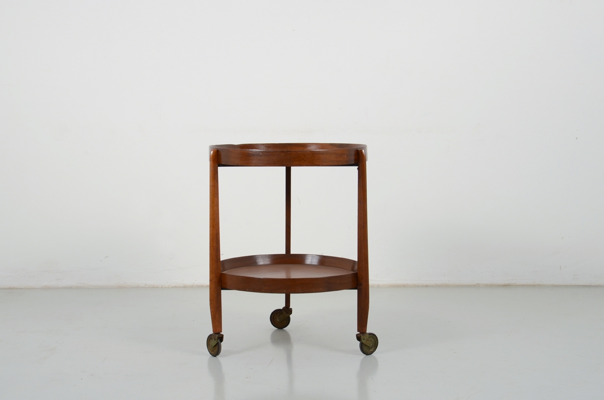 Uno Kristiansson, teak wood trolley, Sweden 1950's.