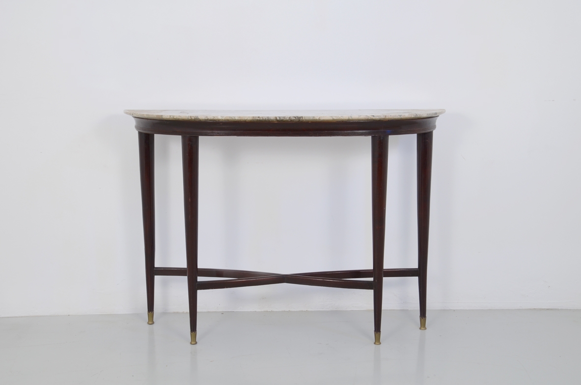 Vintage Italian console table with marble top
