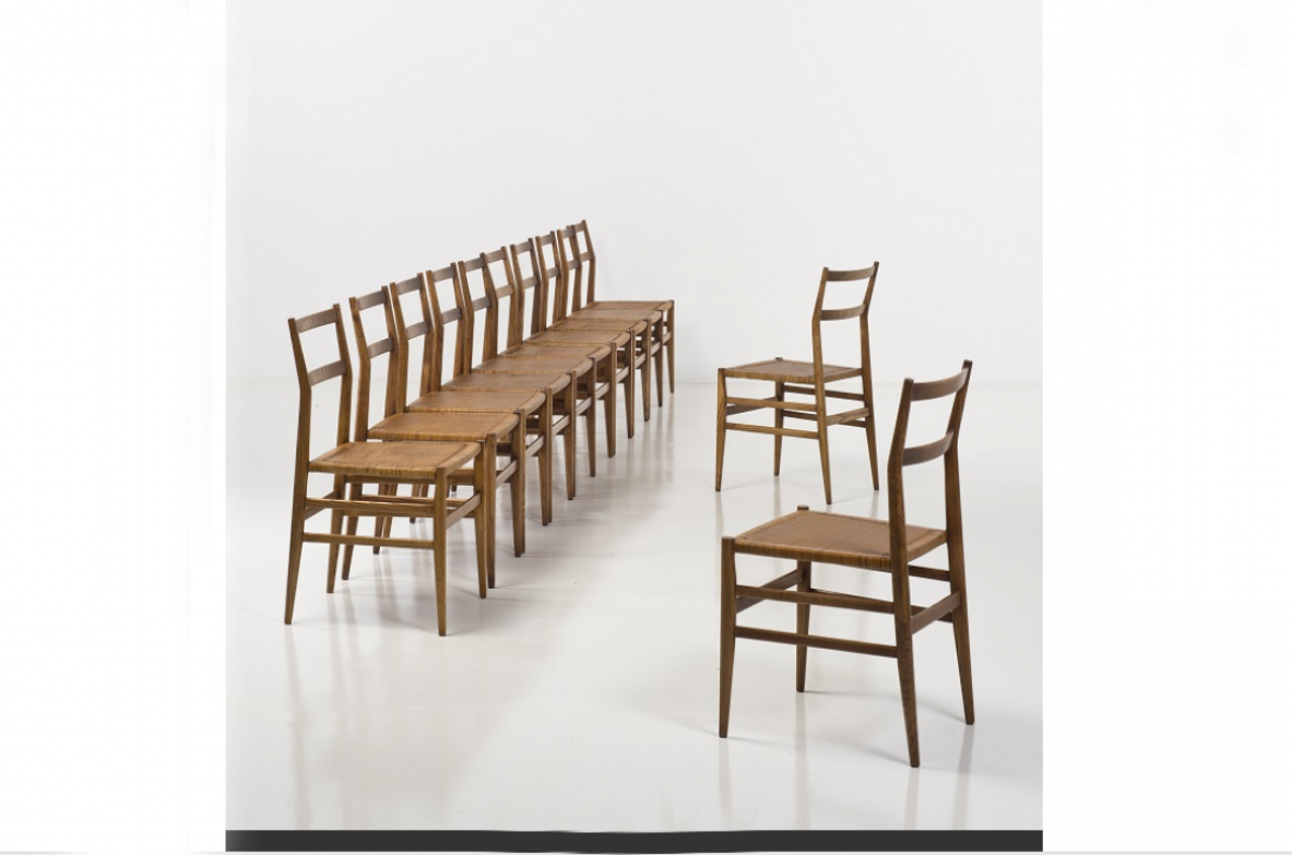 1950's Gio Ponti Eight chairs Leggera Cassina