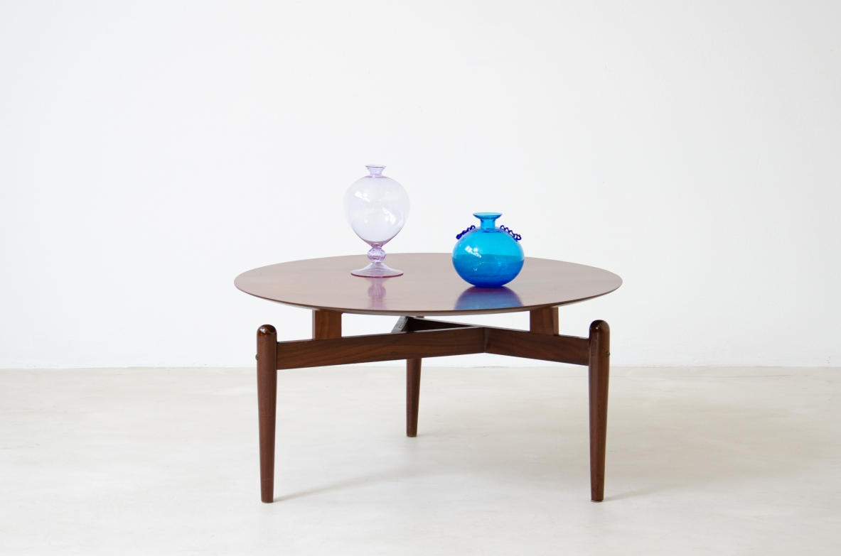 Italian 1950's coffee table with a nice triangular base.