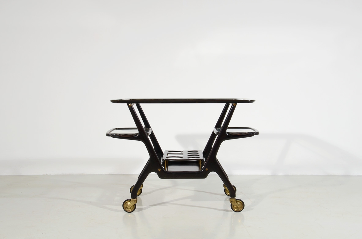 Ico Parisi, carrello in legno laccato