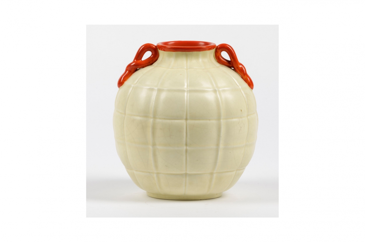 Gio Ponti, Richard Ginori, vaso ovale, Prod. San Cristoforo, Milano, 1930ca.