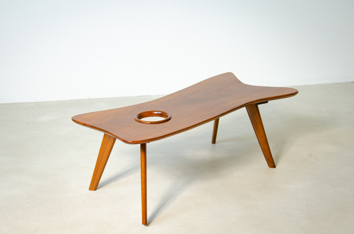 Giuseppe Scapinelli. Wooden coffee table. Brazil, 1950's.