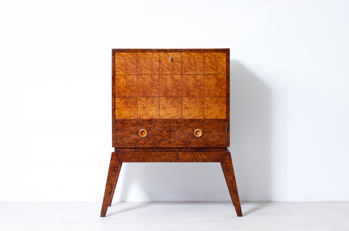 Mobile bar anni in radica. Italia, 1930ca