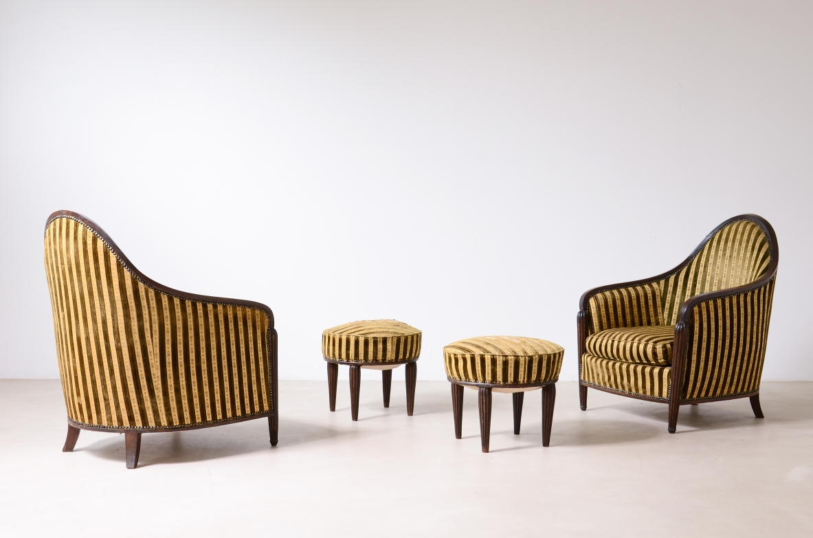 Coppia di eleganti poltrone Francia, epoca Art Deco, 1930ca.