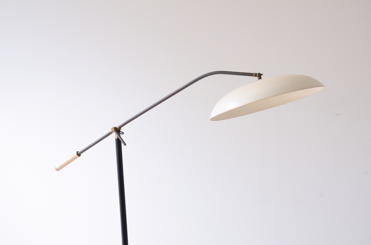 lampada stilnovo, grande cappello, metallo