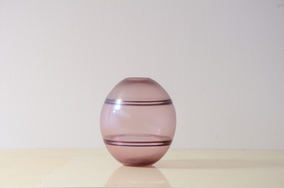 Alfredo Barbini  Vaso a incalmo composto da semisfere fuse, Murano 1960.ca