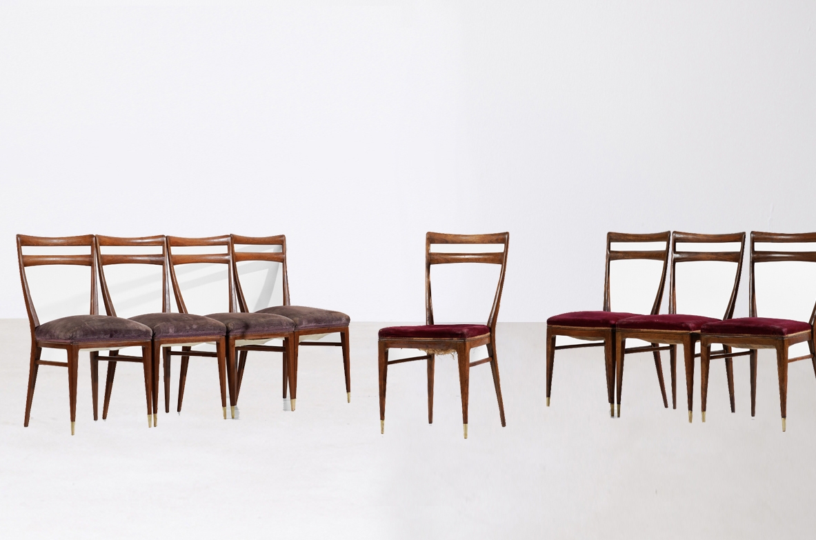 set of 8 italian design chairs