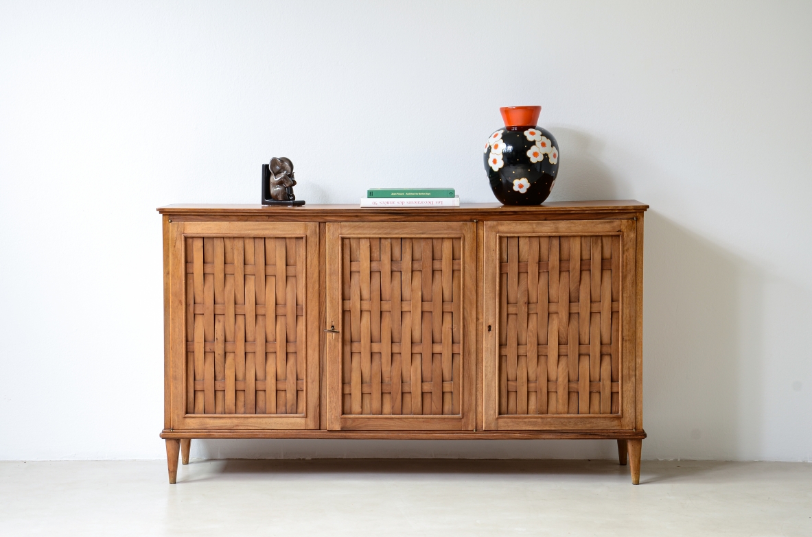 vintage cabinet in blonde wood